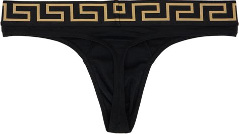 Greca Border Thong Black .